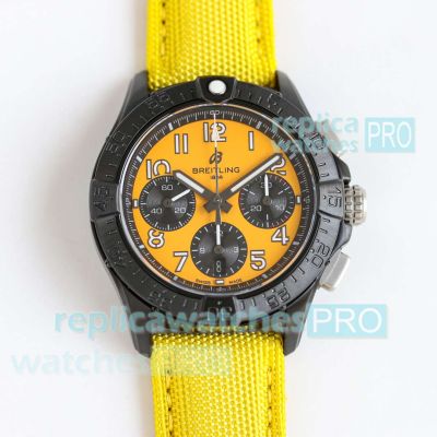 Swiss Copy Breitling Avenger 7750 Chronograph 44mm Yellow Dial Watch 